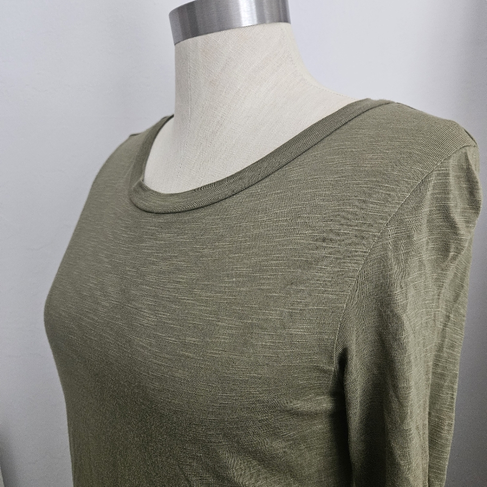 LILA ROSE Olive Green Maxi Slub T-Shirt Dress | SZ M - Picture 6 of 9